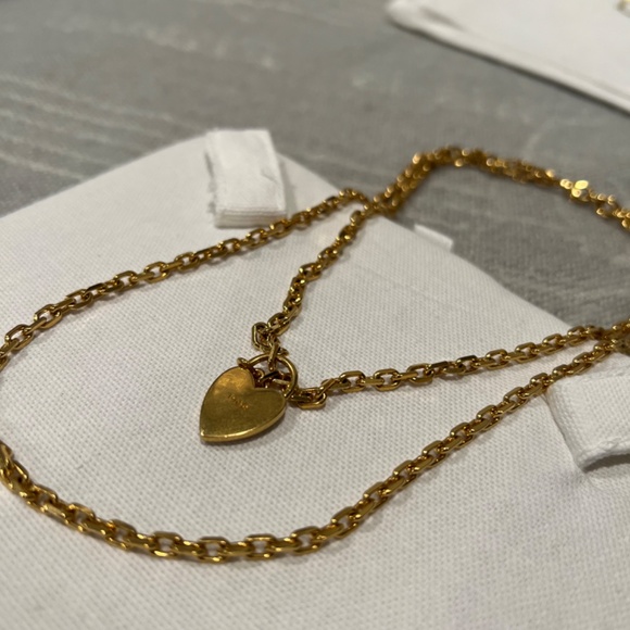Dior double chain necklace  gold color with heart lock - Picture 3 of 5